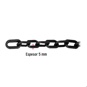 Fiero Metro de cadena de 5 mm de plástico negra, carrete de 25 m
