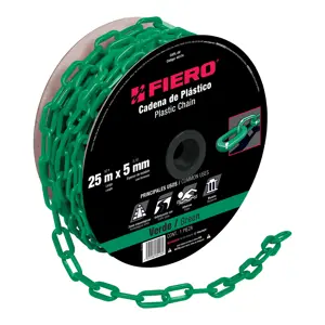 Fiero Metro de cadena de 5 mm de plástico verde, carrete de 25 m