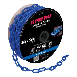 Fiero Metro de cadena de 5 mm de plástico azul, carrete de 25 m