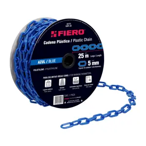 Fiero Metro de cadena de 5 mm de plástico azul, carrete de 25 m