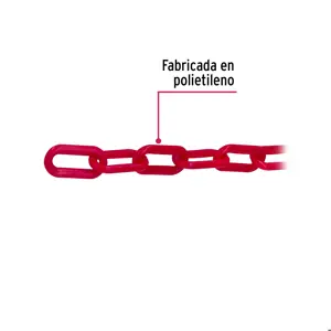 Fiero Metro de cadena de 8 mm de plástico roja, carrete de 25 m