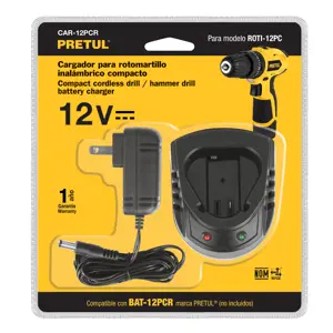21015 / CAR-12PCR Cargador baterías de ion litio 12 V para ROTI-12PC, Pretul