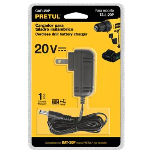 21013 / CAR-20P Cargador baterías de ion litio 20 V para TALI-20P, Pretul