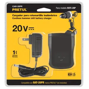 21018 / CAR-20PR Cargador baterías de ion litio 20 V para ROTI-20P, Pretul
