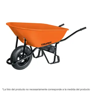 100177 / CAR-81FF Carretilla 8 ft3 Imponchable, bastidor tubular, Truper