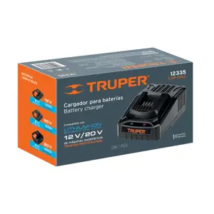 Cargador de baterías de ion litio de 12 y 20 V, TRUPER PRO