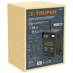 Cargador de 140 A para baterías de 12 V, con ruedas, TRUPER