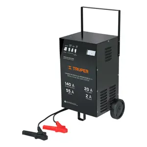 Cargador de 140 A para baterías de 12 V, con ruedas, TRUPER