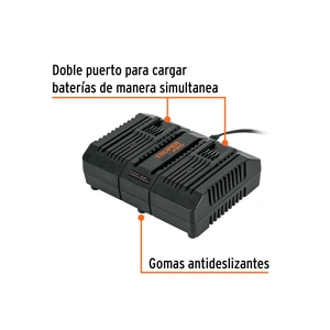 Cargador dual de baterías de ion litio 20V, TRUPER PRO
