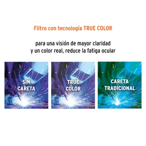 Careta electrónica p/soldar, fuego, sombra 9 a 13, PRETUL