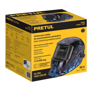Careta electrónica p/soldar, rayos, sombra 9 a 13, PRETUL