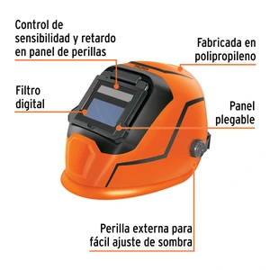 Careta electrónica p/soldar,profesional,sombra 9 a 13,TRUPER