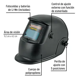 Careta electrónica p/soldar, semiprofesional, 9 a 13, PRETUL