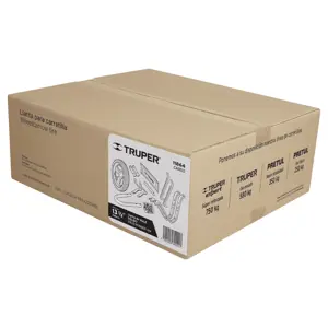 11864 / CARSO Caja c/llanta hule sólido y accesorios p/carretilla Truper