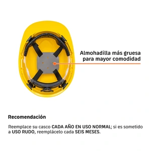 Casco de seguridad, ajuste de matraca, amarillo, Truper