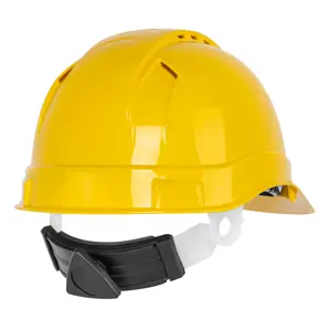 Truper Casco de seguridad ventilado, ajuste de matraca, amarillo
