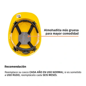 Truper Casco de seguridad ventilado, ajuste de matraca, amarillo