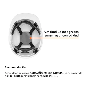 Casco de seguridad, ajuste de matraca, blanco, Truper
