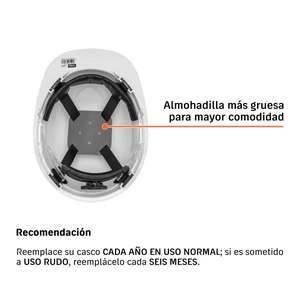 Truper Casco de seguridad ventilado, ajuste de matraca, blanco