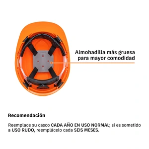 Casco de seguridad, ajuste de matraca, naranja, Truper