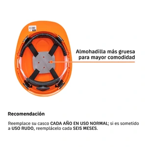 Truper Casco de seguridad ventilado, ajuste de matraca, naranja