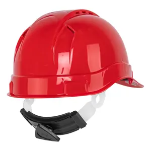 Truper Casco de seguridad ventilado, ajuste de matraca, rojo
