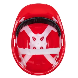 Truper Casco de seguridad ventilado, ajuste de matraca, rojo