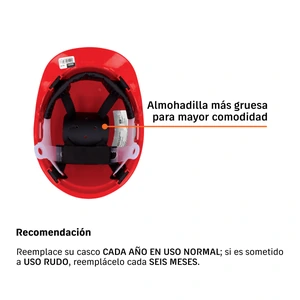 Truper Casco de seguridad ventilado, ajuste de matraca, rojo