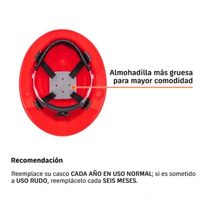 Casco de seguridad ala ancha, rojo, Truper
