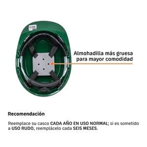 Casco de seguridad ala ancha, verde, Truper