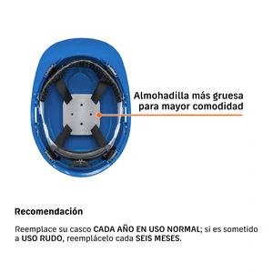 Casco de seguridad, ajuste de matraca, azul, Truper