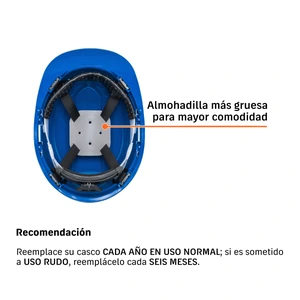 Truper Casco de seguridad ventilado, ajuste de matraca, azul