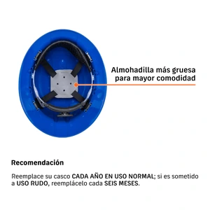 Casco de seguridad ala ancha, azul, Truper