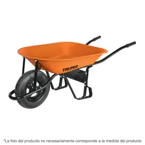 10233 / CAT-45FF Carretilla 4.5 ft3 Imponchable, bastidor tubular, Truper