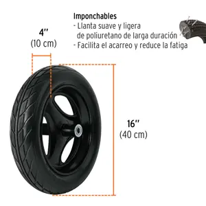 10252 / CAT-50FF Carretilla 5.5 ft3 Imponchable, bastidor tubular, Truper