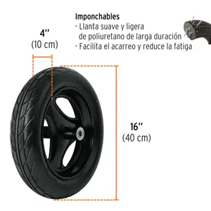 10255 / CAT-60FF Carretilla 6 ft3 Imponchable, bastidor tubular, Truper