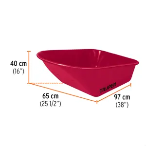 11776 / CAT-60ND Carretilla 6 ft3 Neumática, bastidor tubular, Truper