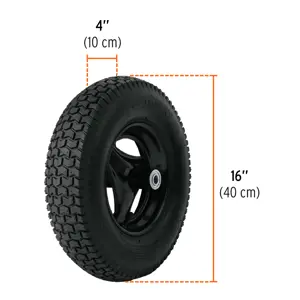 11776 / CAT-60ND Carretilla 6 ft3 Neumática, bastidor tubular, Truper