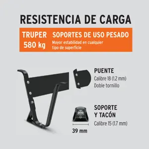 Truper Carretilla concha plástica 6 ft3 Neumática, bastidor tubular