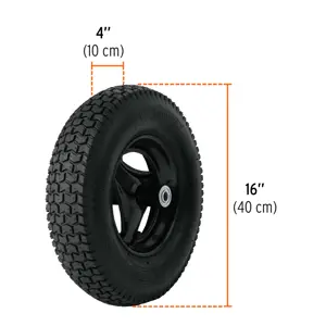 Truper Carretilla concha plástica 6 ft3 Neumática, bastidor tubular