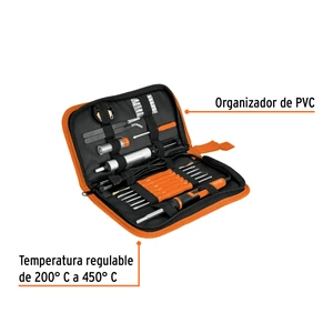 Truper Kit soldadura electrónica con cautín de 25 W, temp regulable