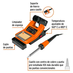 Truper Cautín 48 W profesional para electrónica con estación