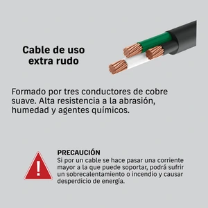 Volteck Metro de cable uso extra rudo 2 x 10 AWG en rollo de 100 m