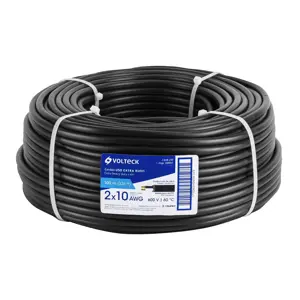 Volteck Metro de cable uso extra rudo 2 x 10 AWG en rollo de 100 m