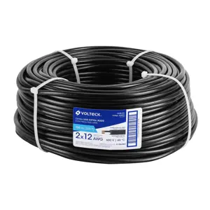 Volteck Metro de cable uso extra rudo 2 x 12 AWG en rollo de 100 m