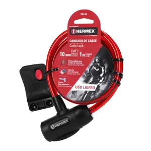 43922 / CB-10 Candado de cable con llave, 10 mm X 1.0 m, Hermex