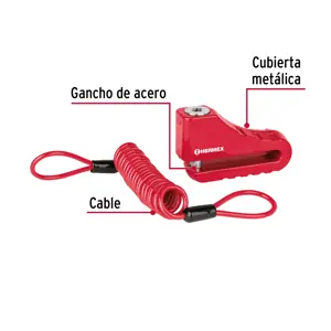 Candado para disco de motocicleta, perno de 10 mm, Hermex