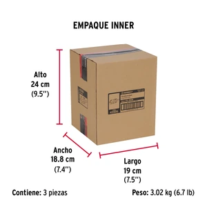 Cerradura de barra fija, derecha, blíster, Hermex