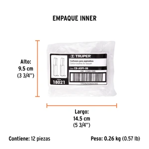 Bolsa con 2 carbones de repuesto para ASPI-06, TRUPER