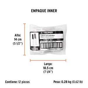 Bolsa con 2 carbones de repuesto para ASPI-08, TRUPER